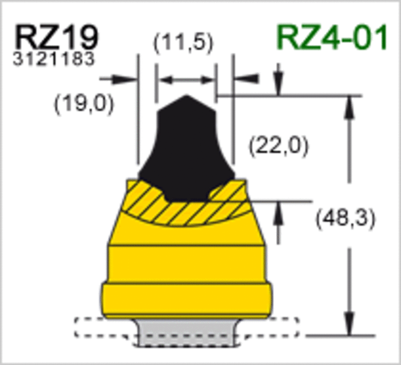изображение Резец пр. США для дорожной техн.,(фреза типа 8047А,ФД-400, ДЭМ-121 и др. устанавливаемые на МТ (RZ-19) от компании Сонар