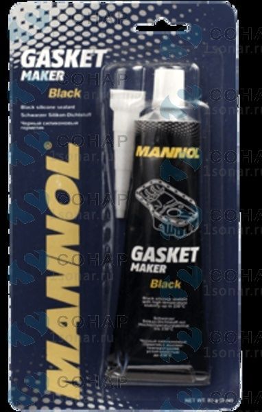 изображение Силиконовый герметик черный 120 градусов (9912 MANNOL Silikone-Gasket Maker Black 85 г.) от компании Сонар